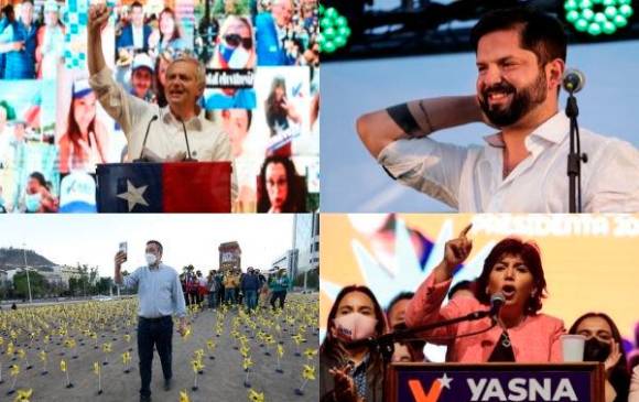 José Antonio Kast, Sebastián Sichel, Gabriel Boric y Yasna Provoste, candidatos a las elecciones presidenciales de Chile. FOTOS: EFE