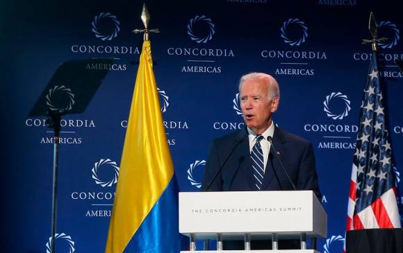 Biden se refirió a trabajar en una agenda que contribuya a la paz duradera para los colombianos. FOTO: COLPRENSA.