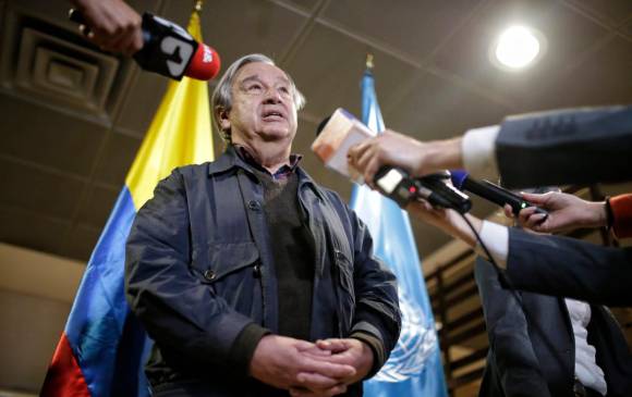 El secretario general Antonio Guterres estará durante dos días en Colombia donde además de las reuniones oficiales, se encontrará con víctimas, indígenas y jóvenes. FOTO ONU Esteban Vanegas