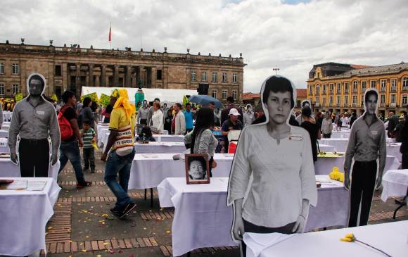 Homenaje a las víctimas de la UP en Bogotá. FOTO COLPRENSA
