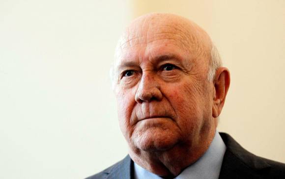 De Klerk sufría cáncer de pulmón. FOTO EFE