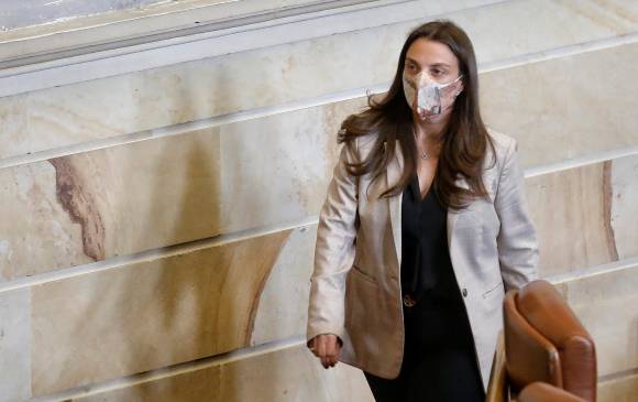 La exministra Karen Abudinen fue llamada en calidad de testigo por la Corte Suprema en un proceso preliminar que sigue a congresistas por el caso Centros Poblados. FOTO Colprensa