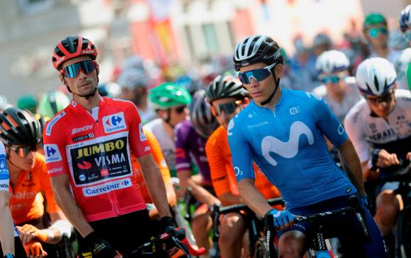 Primoz Roglic y Miguel Ángel López. FOTO: EFE