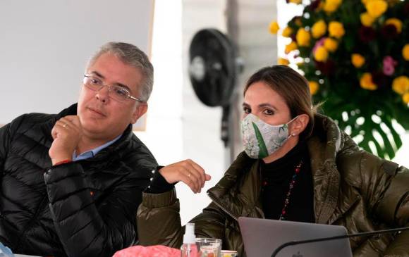 El presidente Iván Duque y la jefa del Gabinete de ministros, María Paula Correa. Foto: Cortesía Twitter
