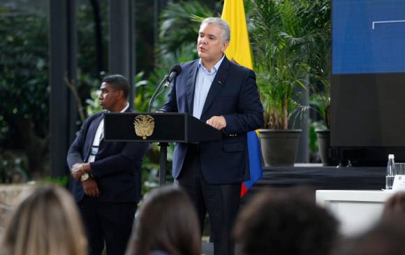 Duque aprovechó el público de Proantioquia para enviar un mensaje que consideró clave en momentos en que el país se alista para la primera vuelta presidencial del 29 de mayo próximo. Foto: Proantioquia
