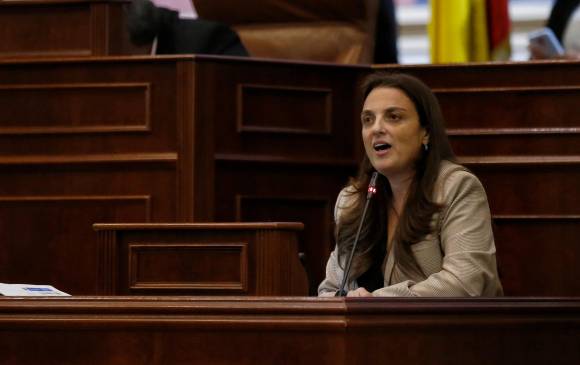 Por Centros Poblados, Karen Abudinen, exministra de las TIC, enfrentó un debate de moción de censura en la Cámara de Representantes y posteriormente presentó su renuncia al cargo. FOTO: Colprensa.