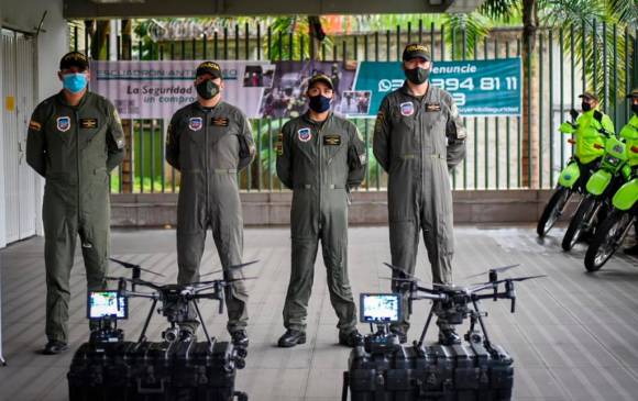 El escuadrón tendrá apoyo de drones y cámaras de reconocimiento facial. FOTO: Alcaldía de Medellín. 