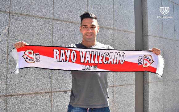 El colombiano Radamel Falcao García, la contratación estrella del Rayo Vallecano para esta temporada. Foto Twitter @RayoVallecano