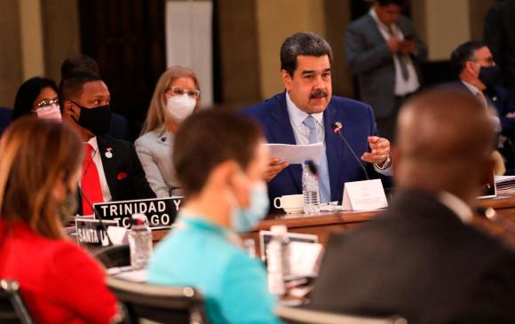 La aparición del presidente de Venezuela, Nicolás Maduro, generó tensión en la cumbre de la Celac. FOTO AFP