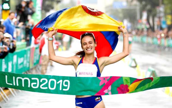 La marchista Sandra Lorena Arenas, del registro de Antioquia, fue la primera atleta clasificada a Tokio-2020 al conseguir su cupo en marzo de 2019. FOTO Archivo Colprensa