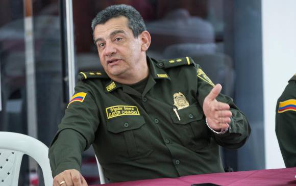 El general Eliécer Camacho conoció Medellín en 1993, cuando fue comandante de la estación de Policía de Manrique. En 2019 llegó a ser el comandante de la Metropolitana del Valle de Aburrá (Meval). FOTO: EDWIN BUSTAMANTE.