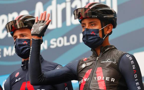 Egan Bernal cada vez viene retomando su mejor versión. Su primer gran objetivo en la presente temporada es el Giro de Italia. En la Tirreno-Adriático evidencia solidez. FOTO EFE
