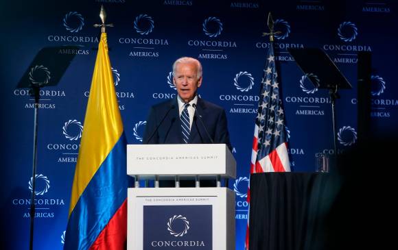 Imagen de referencia del presidente de los Estados Unidos, Joe Biden. Congresistas de su país le pidieron manifestarse en contra de la violencia policial en Colombia. FOTO: Colprensa