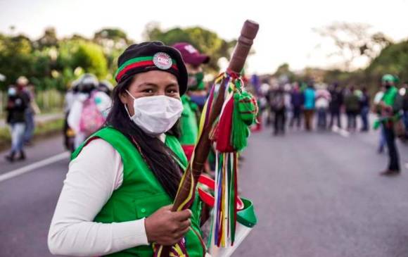 Las amenazas se hicieron a través de un panfleto; la comunidad indígena rechazó los mensajes intimidantes. FOTO CORTESÍA CRIC COLOMBIA 