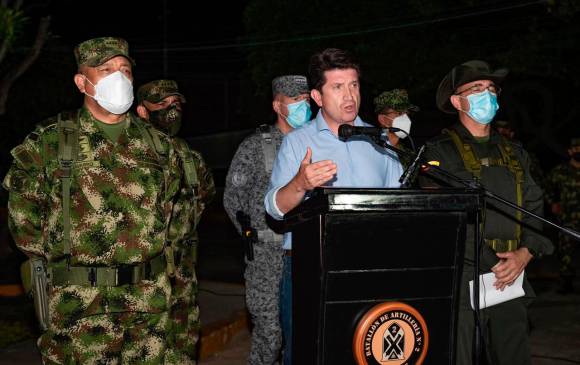 La cúpula militar asistió a un consejo de seguridad en Valledupar para atender al situación de orden público en la región. FOTO CORTESÍA MINDEFENSA