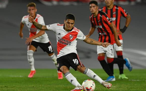 Juan Fernando Quintero anotó su primer gol tras su regreso a River. FOTO @RiverPlate