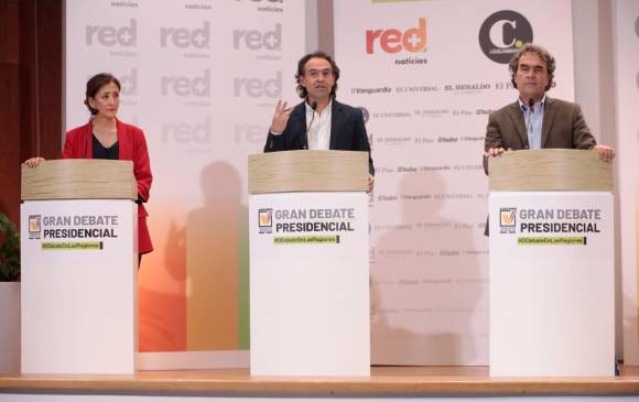 Al debate asistieron Íngrid Betancourt, Federico Gutiérrez y Sergio Fajardo. FOTO: CAMILO SUÁREZ.