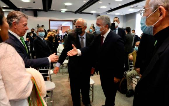 Este miércoles Santos y Duque se encontraron por primera vez en años en los cinco años de la firma del Acuerdo Final de Paz. 