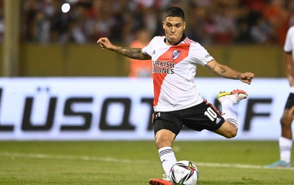 El colombiano marcó de penal, y fue uno de los destacados en la goleada que protagonizó River Plate en el fútbol argentino. FOTO TOMADA @RiverPlate