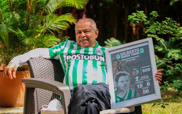 Gilberto durante el homenaje que le hizo Nacional FOTOS cortesía atlético nacional 