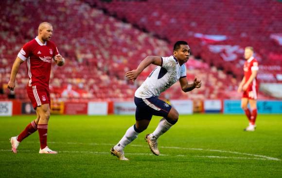 Desde su llegada en 2017 el colombiano ha marcado, por liga, 50 goles con los Rangers en Escocia. FOTO cortesía 