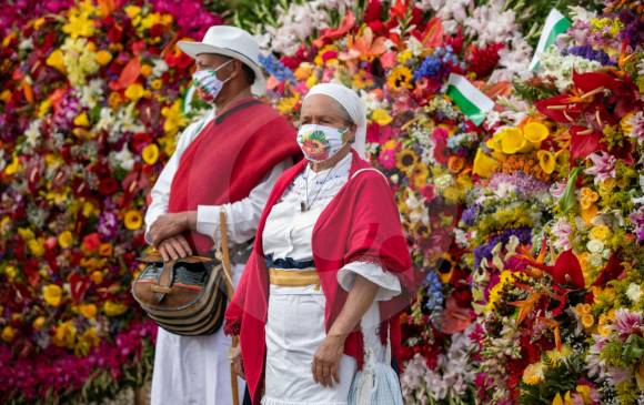 Desfile de Silleteros realizado en la vereda Mazo de Santa Elena en noviembre de 2020. FOTO Edwin Bustamante Restrepo