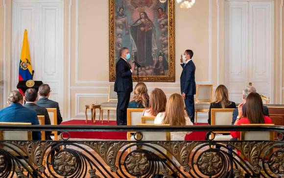 La ceremonia de posesión de Daniel Palacios como el nuevo ministro del Interior de Iván Duque. FOTO Colprensa