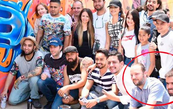 En el círculo, abajo, Juan D. Quintero con Alejandro Garcés. Este último figura en la foto de otro acto con el Alcalde. FOTO cortesía