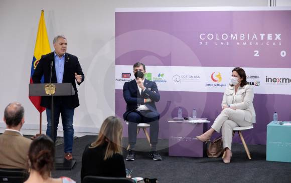 En el evento de clausura de la feria, el presidente Iván Duque destacó el futuro del sistema moda en Colombia. FOTO Carlos Velásquez