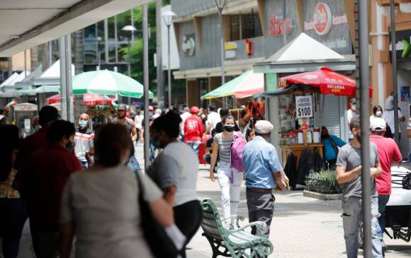 El centro de Medellín fue la zona más concurrida por el comercio. Foto: Camilo Suárez.