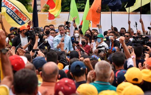 Juan Guaidó reunió a sus simpatizantes en las calles de Caracas. Hace dos años no lo hacía. FOTO: @jguaido