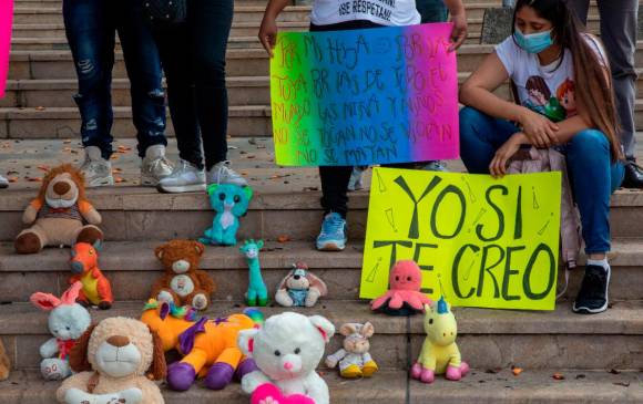 “Yo sí te creo”, uno de los mensajes más reiterados de los familiares de las víctimas. Foto: Edwin Bustamante. 