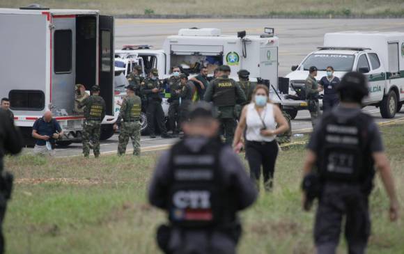 Dos policías murieron en las explosiones registradas este martes en el aeropuerto Camilo Daza de Cúcuta. FOTO: COLPRENSA / Colaborador Juan Pablo Cohen, La Opinión.