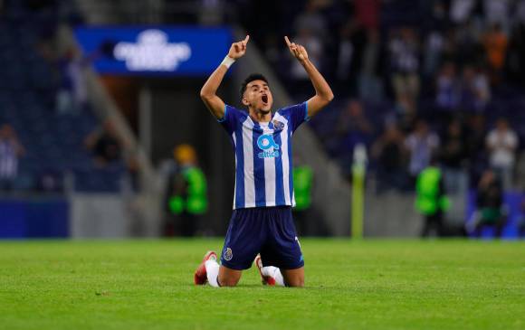 Luis Díaz festejando uno de sus goles con el Porto ante Santa Clara. FOTO GETTY