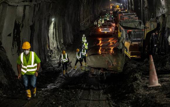 El primer tramo del proyecto es propiamente el túnel del Toyo pero bautizado desde ya como Guillermo Gaviria Echeverri, superó este mes el 50 % de su excavación al alcanzar 4.934 metros perforados. FOTO: CAMILO SUÁREZ