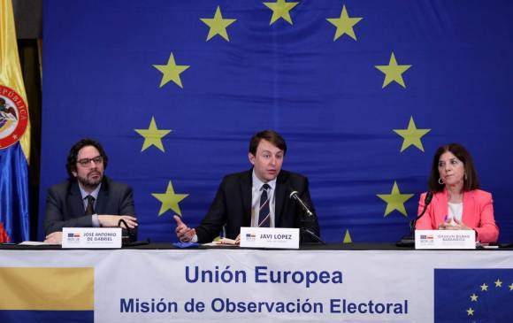 El jefe de la Misión de Observación Electoral de la Unión Europea, Javi López, entregó el informe preliminar. FOTO: EFE.