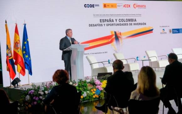 Este sábado el presidente colombiano concluirá su visita oficial a España arribando a Galicia, donde se reunirá con líderes empresariales y políticos. FOTO PRESIDENCIA