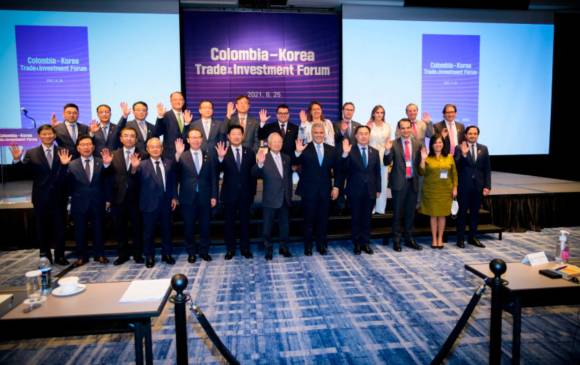 Posibilidades de desarrollo y producción de vacunas, crecimiento verde, y respaldo al emprendimiento hacen parte del balance de la misión en cabezada por el presidente Iván Duque, en Corea del Sur. FOTO cortesía