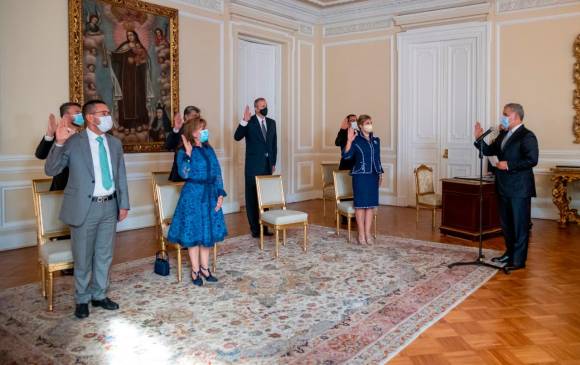 El presidente Iván Duque posesionó a los magistrados de la Comisión de Disciplina Judicial. FOTO: Colprensa (externos) 
