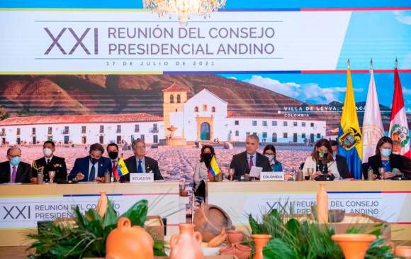 El evento en Bogotá se llevó acabo en medio del XXI Consejo Presidencial Andino. FOTO Cortesía Twitter Iván Duque