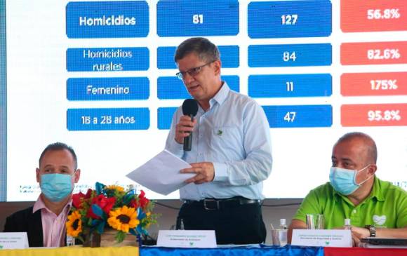 El consejo de seguridad en La Unión fue liderado por el gobernador (e) Luis F. Suárez, con presencia de varias alcaldes del Oriente. FOTO cortesía