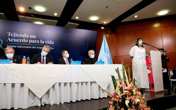 Víctimas hablaron ante el secretario general de la ONU, António Guterres, y el presidente Iván Duque, en el marco de los cinco años del Acuerdo de Paz.