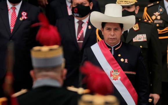 Pedro Castillo asumió la presidencia de Perú por los próximos cinco años. FOTO: GETTY IMAGES.