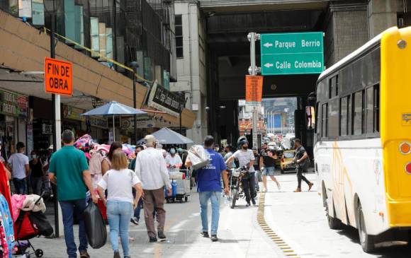 El centro de Medellín fue la zona más concurrida por el comercio. Foto: Camilo Suárez.
