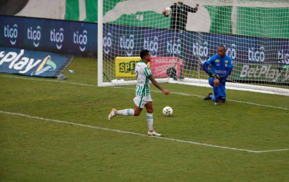 Jéfferson Duque anotó su gol 75 con Atlético Nacional, el cuarto en la presente Liga. FOTO ESTEBAN VANEGAS