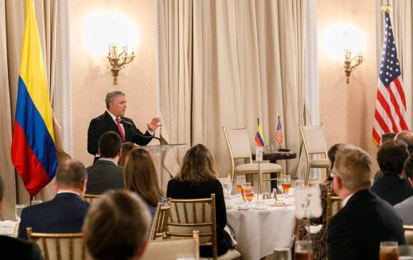 El presidente Duque se encuentra en Washington, Estados Unidos, en reuniones con representantes del Banco Mundial, la FMI, y el BID. Foto: Cortesía Presidencia.