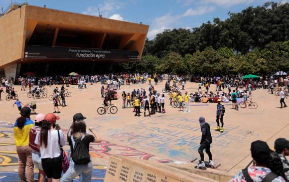 El Parque de los Deseos es el sitio de congregación de los marchantes para realizar sus actividades culturales. Foto: Carlos Velásquez
