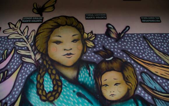 En Putumayo hicieron un mural en honor a las mujeres víctimas del conflicto. FOTO Colprensa