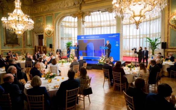 Duque se reunió este jueves con empresarios españoles. Foto Twitter @ivanduque