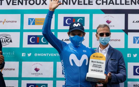 El ciclista ganó en solitario la clásica Mont Ventoux Dénivelé Challenge. FOTO Cortesía Movistar Team.